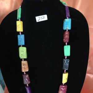 🐶 Buy 3/$15 Rectangle Color Beaded Necklace, NWT